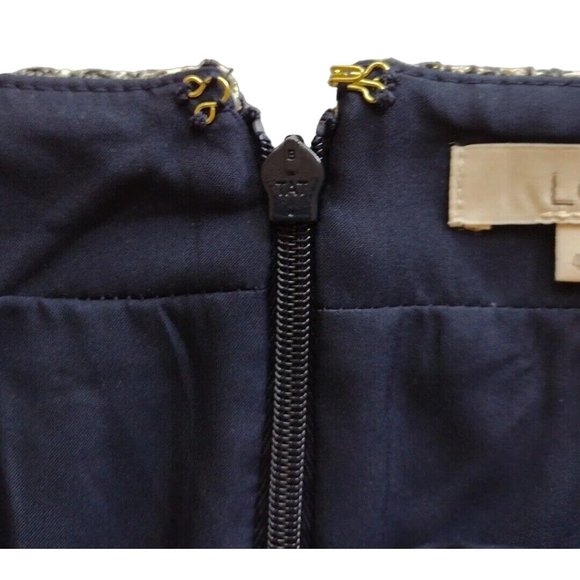 Loft Skirt Womens 4 Mini Tweed Zip Front Pockets Lined Multi Color - Picture 7 of 10